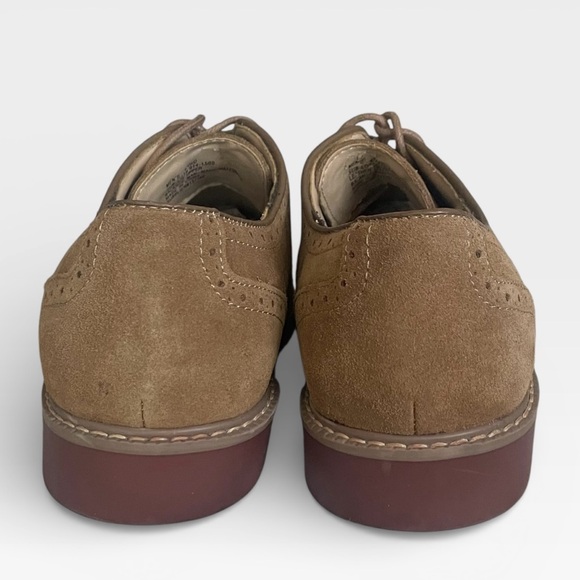 G.H. Bass Wingtip Oxford Casual Dress Shoes Tan Suede Leather Mens 8.5 D NEW - Picture 5 of 12